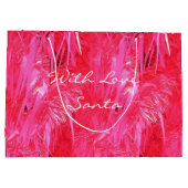 Glanzende roze Merry Christmas Gift Bag Custom Large Cadeautasje (Achterkant)