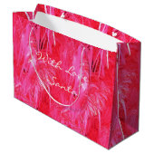 Glanzende roze Merry Christmas Gift Bag Custom Large Cadeautasje (Achterkant Gekanteld)