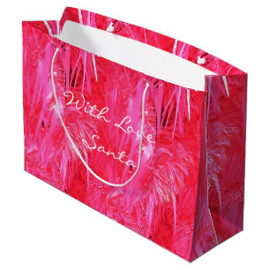 Glanzende roze Merry Christmas Gift Bag Custom Large Cadeautasje