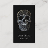 Glanzende schedel, gothic Black en White Tattoo Sh Visitekaartje (Voorkant)
