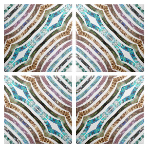 Glanzende schelp geschulpte strips tegeltje