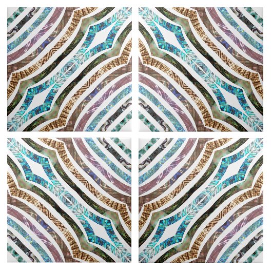 Glanzende schelp geschulpte strips tegeltje