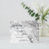 Glanzende Sneeuw en Ijs Winter Bruiloft Save The Date (Staand voorkant)