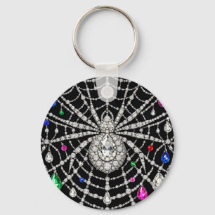 Glanzende spin met diamantontwerp  sleutelhanger