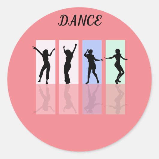 Glanzende stickers dansen. (Voorkant)