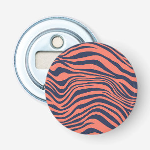 Glanzende Tijgerstrepen Dierprint Button Flesopener