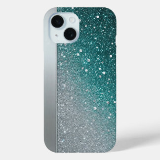 Glanzende Turquoise en Zilveren Glitter Glans Maat