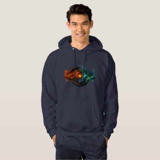 Glanzende Turquoise Oranje Science-Fiction Cirkel Hoodie