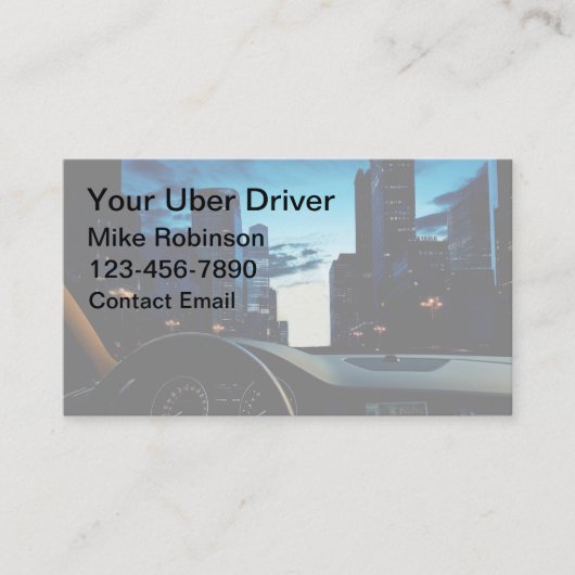 Glanzende Uber Car Service Driver Visitekaartjes (Voorkant)