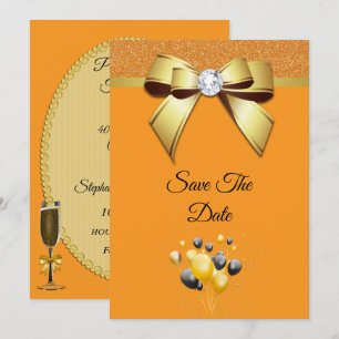 Glanzende Verjaardagsfeest Elegantie Save The Date