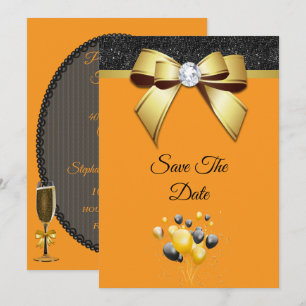 Glanzende Verjaardagsfeest Elegantie Save The Date