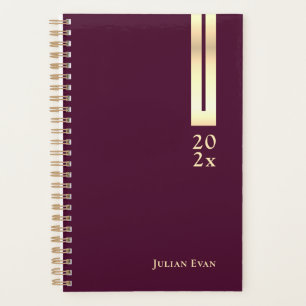 Glanzende Vintage Bourgogne Wijn & Gouden Niet Ged Planner