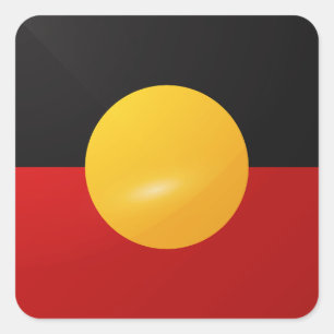 Glanzende vlag van het Aboriginaplein Vierkante Sticker
