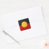 Glanzende vlag van het Aboriginaplein Vierkante Sticker (Envelop)