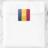 Glanzende vlag van het Tsjaadplein Vierkante Sticker (Tas)