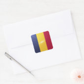 Glanzende vlag van het Tsjaadplein Vierkante Sticker (Envelop)