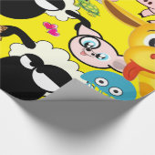 Glanzende wrapping Papierdierentuin Giraffe Elepha Cadeaupapier (Hoek)