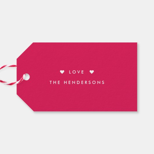 Glanzende XOXO BEWERKBARE KLEUR Valentijnsdag Gift Cadeaulabel (Achterkant Horizontaal)