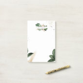 Glanzende zomer groen persoonlijk post-it® notes (Op bureau)