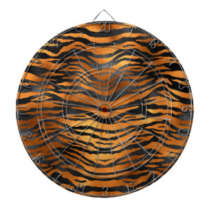 Glanzende zwarte bruine tijgerstrepen dierenprint dartbord