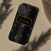 Glanzende zwarte glamoureuze pailletten sprankelen Case-Mate iPhone case