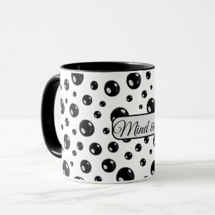 Glanzende Zwarte Stippenmok – Modern Minimalistisc Mok