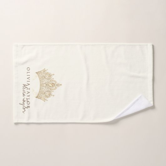 Glanzrijke ivoor gouden persoonlijke badhanddoek  bad handdoek (Handdoek)