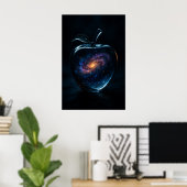 Glas Apple Galaxy Cosmic Surreal Art Poster (Thuiskantoor)