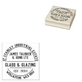 Glas- en glasrubberstempel 	rubberstempel (Gestempeld)