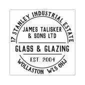 Glas- en glasrubberstempel 	rubberstempel (Afrduk)