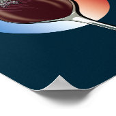 Glas Franse wijn - Frankrijk Poster (Hoek)