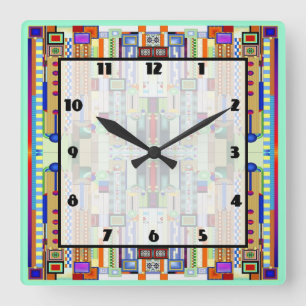 Glas in lood 2 vierkante klok