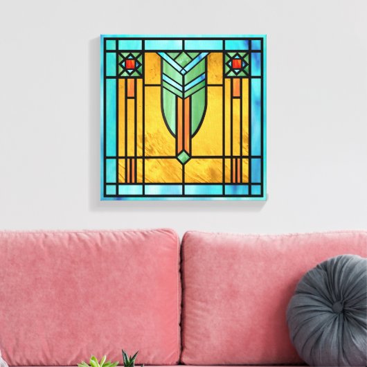GLAS IN LOOD 3 CANVAS AFDRUK (Insitu (Woonkamer))