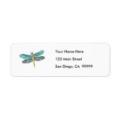 Glas in lood & Abalone Shell Dragonfly Etiket (Voorkant)