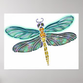 Glas in lood & Abalone Shell Dragonfly Poster (Voorkant)