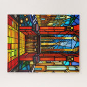 Glas in lood Abbey Digital Art Legpuzzel (Horizontaal)