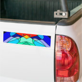 Glas in lood Abstract ontwerp Bumpersticker (Op Truck)