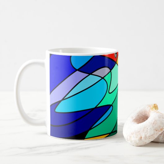 Glas in lood Abstract ontwerp Koffiemok (Met donut)