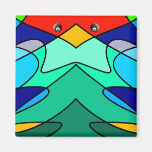 Glas in lood Abstract ontwerp Magneet