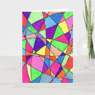 "Glas in lood" Abstract ontwerp-Wenskaart Kaart