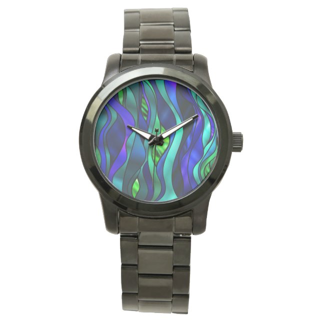 Glas in lood Abstract volgen Horloge (Voorkant)
