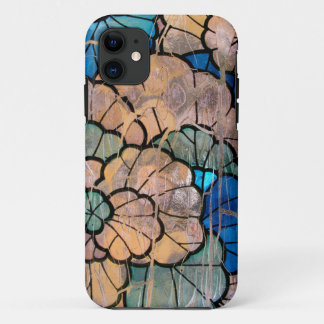 Glas in lood abstracte florale iPhone 5 5s hoesje
