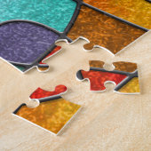 Glas in lood: abstracte kleurrijke schets. legpuzzel (Zijkant)