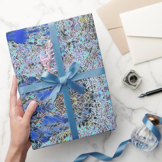 Glas in lood abstracte kunst blauwhelm cadeaupapier (Geschenken)