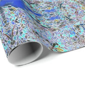 Glas in lood abstracte kunst blauwhelm cadeaupapier (Rol Hoek)