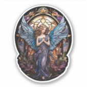 Glas in lood Angel Custom-Cut Vinyl Sticker (Voorkant)