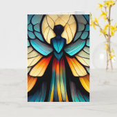 Glas in lood Angel Graphic Arts Kaart (Gele Bloem)