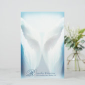 Glas in lood Angel Monogram Stationery Briefpapier (Staand voorkant)