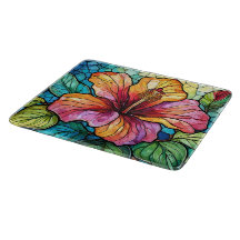 Glas in lood art hibiscus