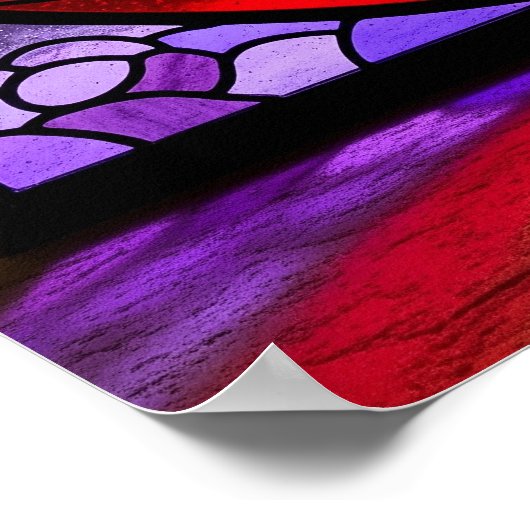 Glas in lood Art Nouveau Vogelontwerp Poster (Hoek)